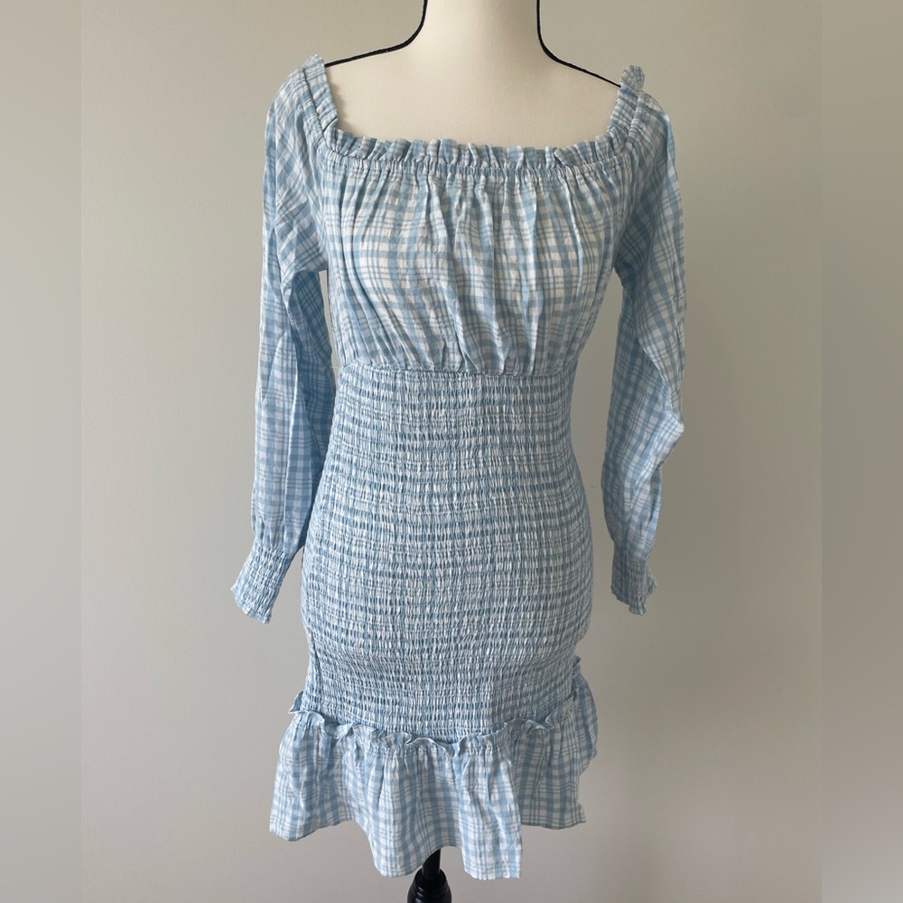 Blue & White Plaid Dress